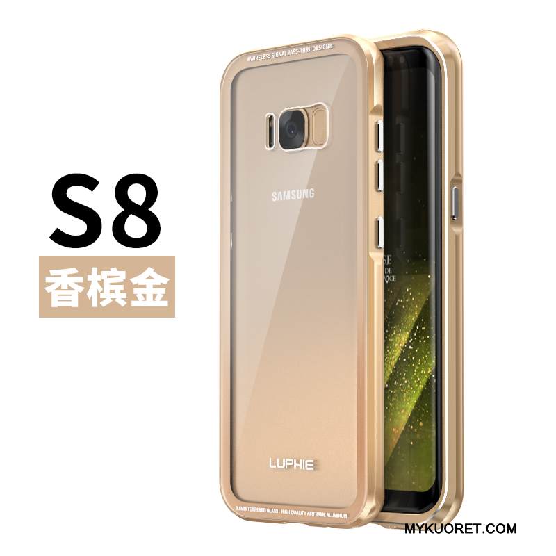 Kuori Samsung Galaxy S8 Metalli Kehys Murtumaton, Kotelo Samsung Galaxy S8 Suojaus Puhelimen Kuoret Kulta