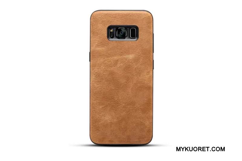 Kuori Samsung Galaxy S8 Nahka Puhelimen Kuoret Keltainen, Kotelo Samsung Galaxy S8 Suojaus Kukkakuvio