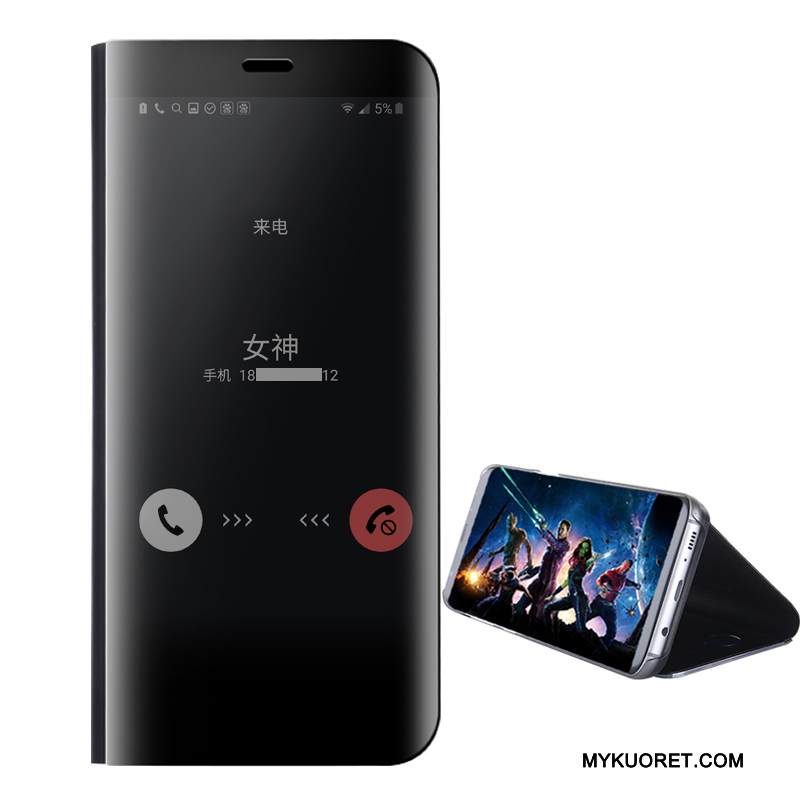 Kuori Samsung Galaxy S8+ Nahka Puhelimen Kuoret Musta, Kotelo Samsung Galaxy S8+ Kuoret Murtumaton