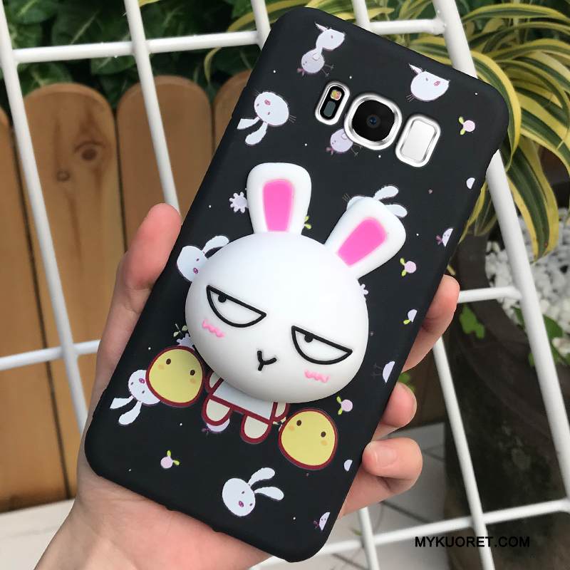 Kuori Samsung Galaxy S8 Silikoni Puhelimen Kuoret Trendi, Kotelo Samsung Galaxy S8 Suojaus Musta Ripustettava Kaula