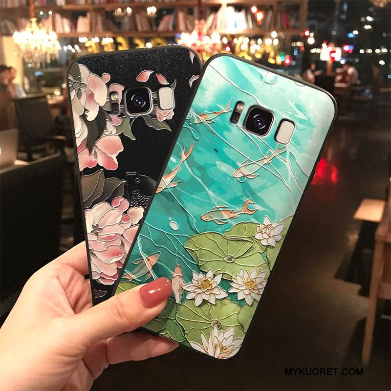 Kuori Samsung Galaxy S8 Silikoni Tuuli Vihreä, Kotelo Samsung Galaxy S8 Ripustettavat Koristeet Puhelimen Kuoret