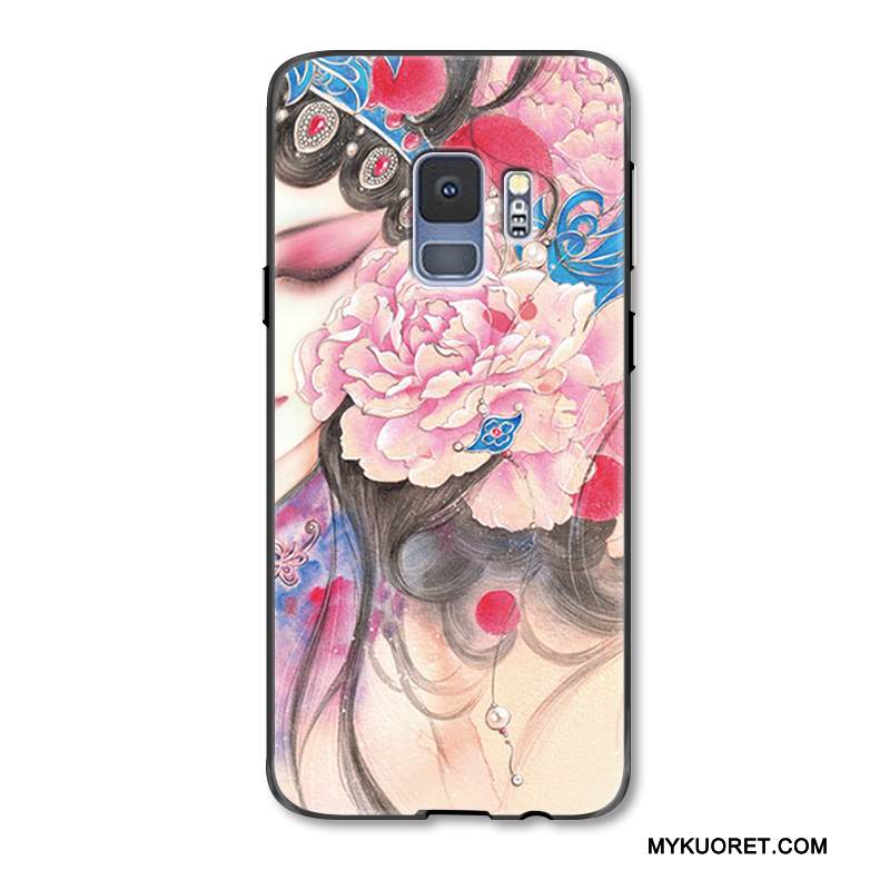 Kuori Samsung Galaxy S9+ Kohokuviointi Kiinalainen Tyyli Murtumaton, Kotelo Samsung Galaxy S9+ Monivärinen Puhelimen Kuoret Hua Dan