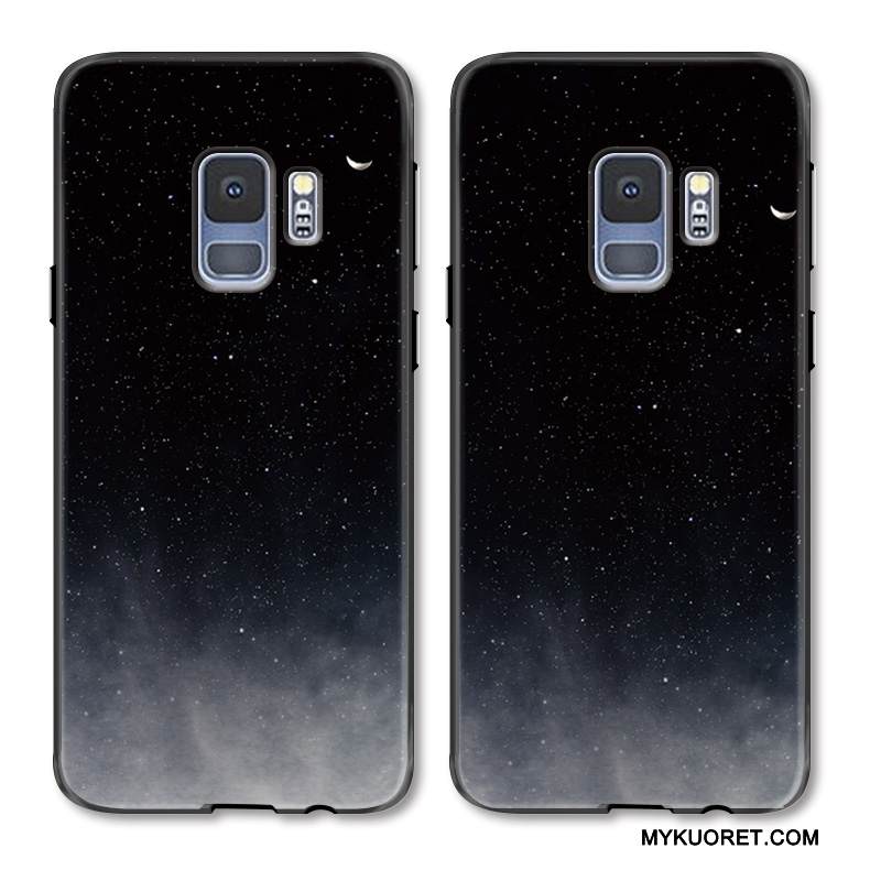 Kuori Samsung Galaxy S9 Kohokuviointi Tähtitaivas Yksinkertainen, Kotelo Samsung Galaxy S9 Silikoni Kuukausi Pesty Suede