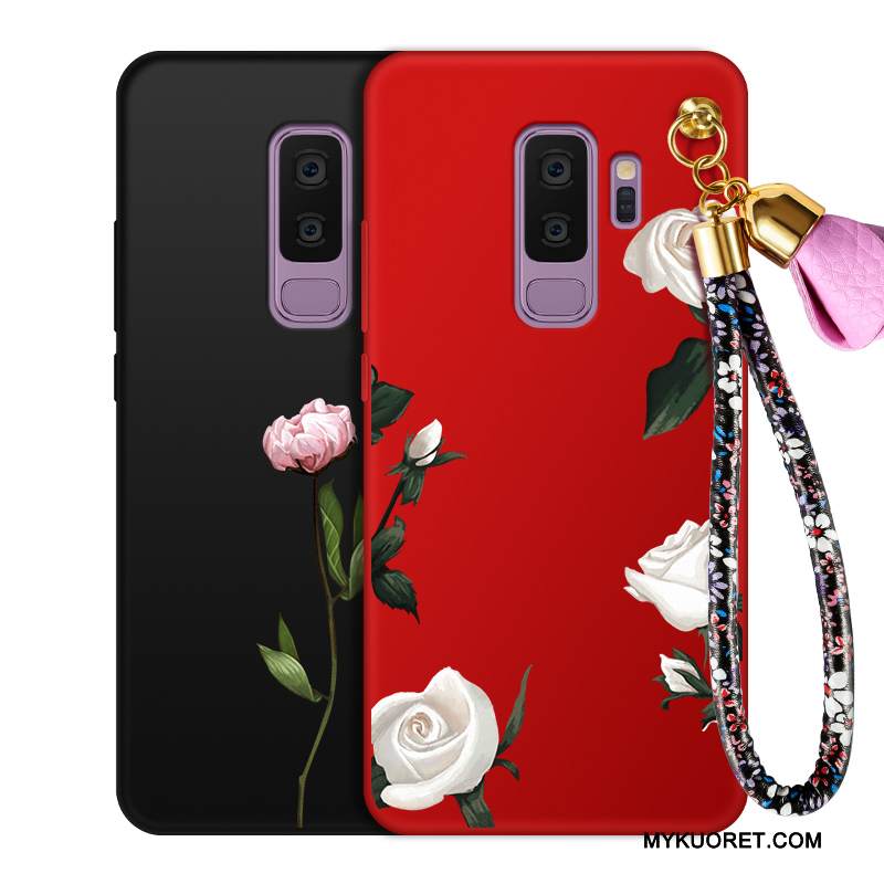 Kuori Samsung Galaxy S9+ Laukut Punainen Murtumaton, Kotelo Samsung Galaxy S9+ Suojaus Persoonallisuus Kukka
