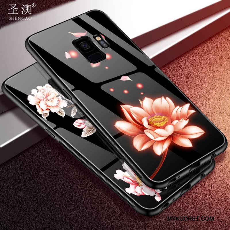 Kuori Samsung Galaxy S9 Laukut Yksinkertainen Lasi, Kotelo Samsung Galaxy S9 Suojaus Murtumaton Trendi