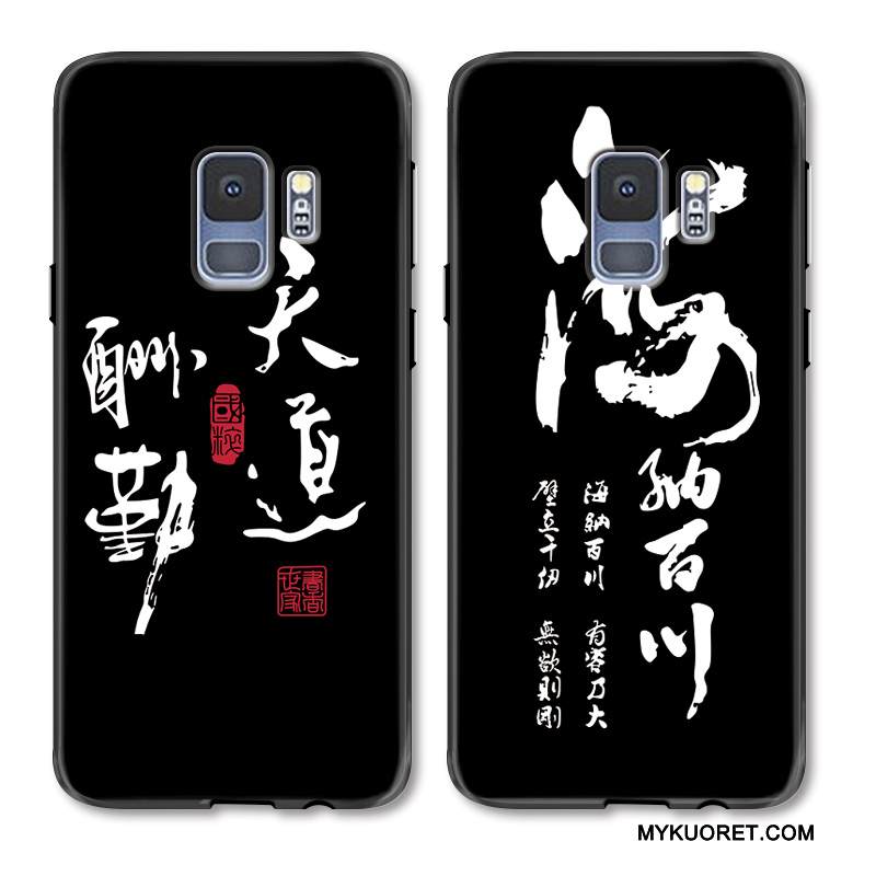 Kuori Samsung Galaxy S9+ Luova Yksinkertainen Puhelimen Kuoret, Kotelo Samsung Galaxy S9+ Suojaus Musta Persoonallisuus