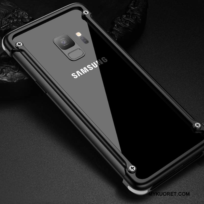 Kuori Samsung Galaxy S9 Metalli Kehys Persoonallisuus, Kotelo Samsung Galaxy S9 Luova Musta Tide-brändi