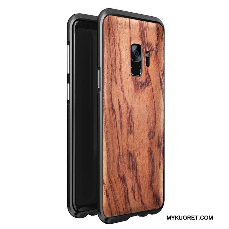 Kuori Samsung Galaxy S9 Metalli Puhelimen Kuoret Kehys, Kotelo Samsung Galaxy S9 Suojaus Pesty Suede Takakansi