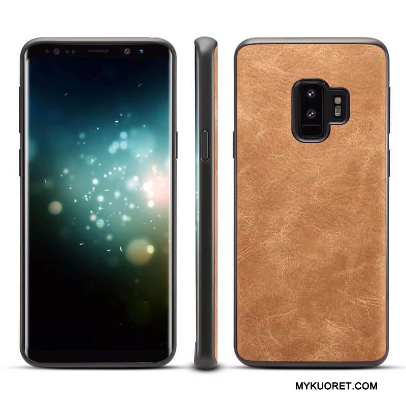 Kuori Samsung Galaxy S9 Nahka Kova Vaalean, Kotelo Samsung Galaxy S9 Suojaus Puhelimen Kuoret Kukkakuvio