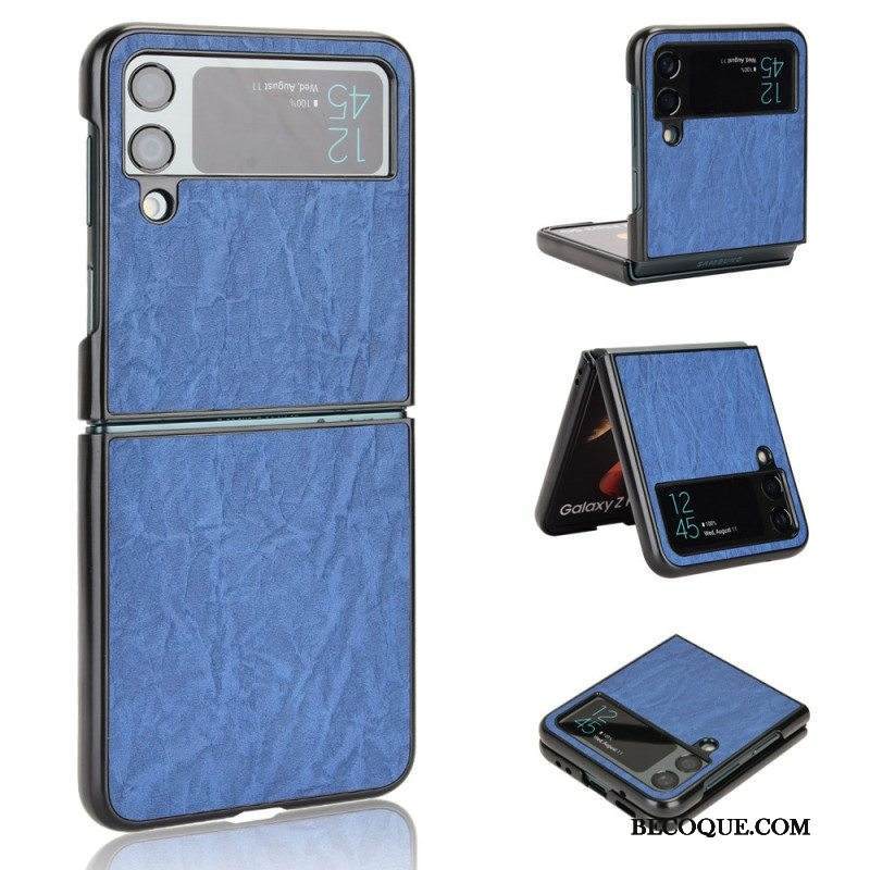 Kuori Samsung Galaxy Z Flip 4 Kotelot Flip Leather Effect Pehmeys