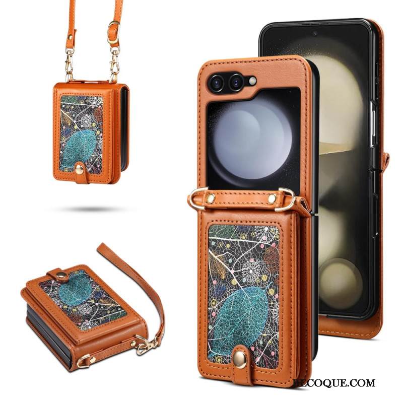 Kuori Samsung Galaxy Z Flip 6 Marmoroitu Korttipidike Ja Olkahihna Suojakuori Kuori Samsung Galaxy Z Flip 6 Marmoroitu Korttipidike Ja Olkahihna Suojakuori