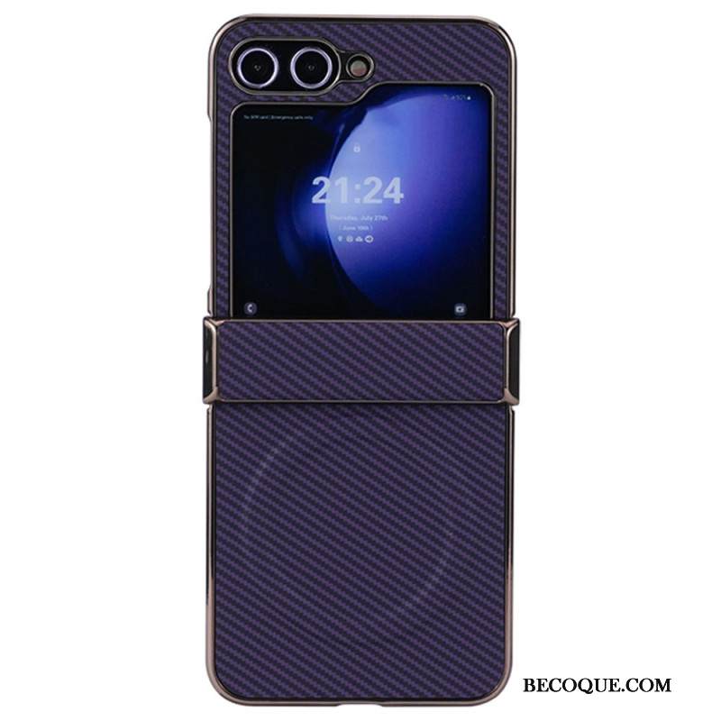 Kuori Samsung Galaxy Z Flip 7 Fe Magneettinen Hiilikuitukuvio Suojakuori