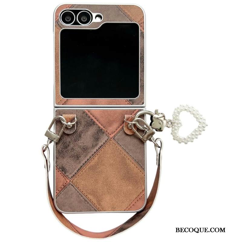 Kuori Samsung Galaxy Z Flip 7 Fe Timanttikuvio Hihnalla