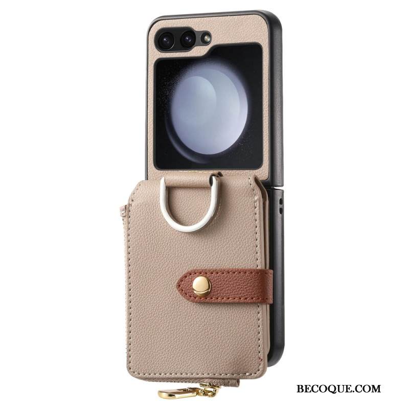 Kuori Samsung Galaxy Z Flip 7 Fe Vetoketjullinen Tasku Ja Sormuspidike Suojakuori