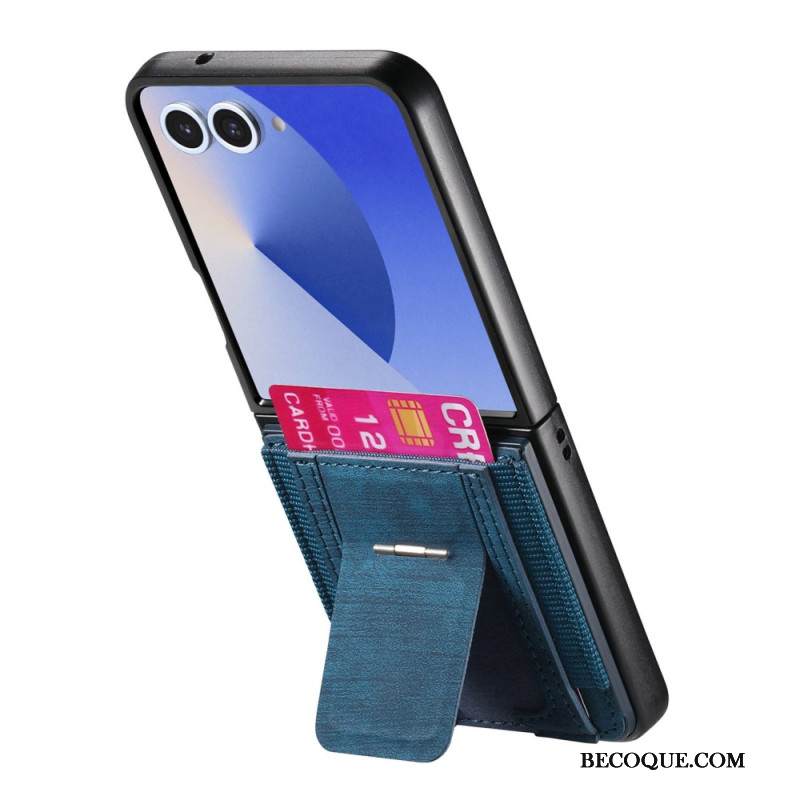 Kuori Samsung Galaxy Z Flip 7 Retrotyylinen Pidike Ja Korttikotelo