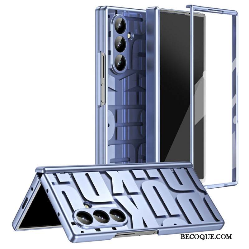 Kuori Samsung Galaxy Z Fold 7 Kirjainmuotoilu Karkaistusta Lasista Valmistetulla Näytönsuojalla