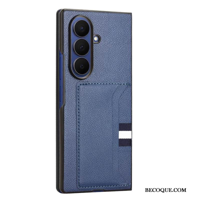 Kuori Samsung Galaxy Z Fold 7 Litsikuvioinen Kuvio Korttikotelolla