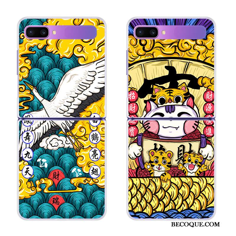 Kuori Samsung Z Flip Muokata Läpinäkyvä, Kotelo Samsung Z Flip Trendi Keltainen