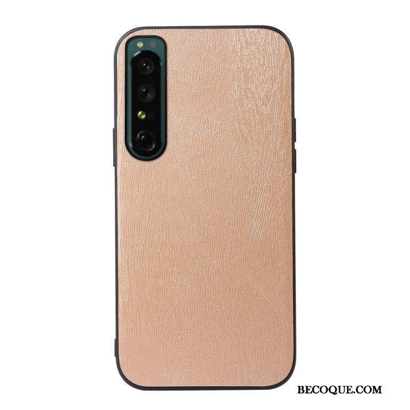 Kuori Sony Xperia 1 IV Faux Leather Puun Rakenne