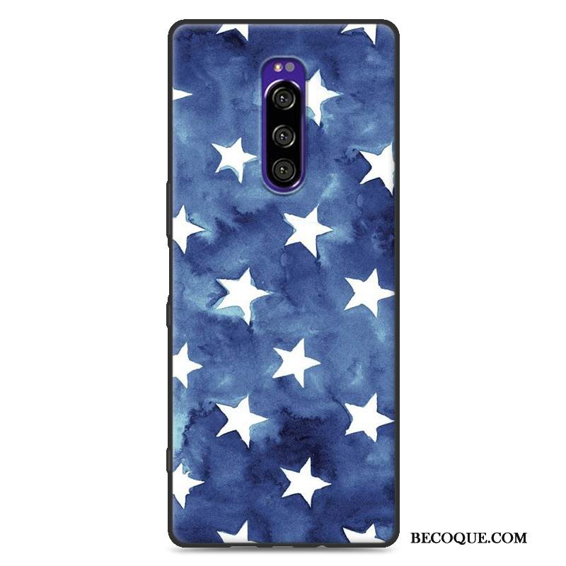 Kuori Sony Xperia 1 Luova Uusi Murtumaton, Kotelo Sony Xperia 1 Silikoni Sininen Trendi