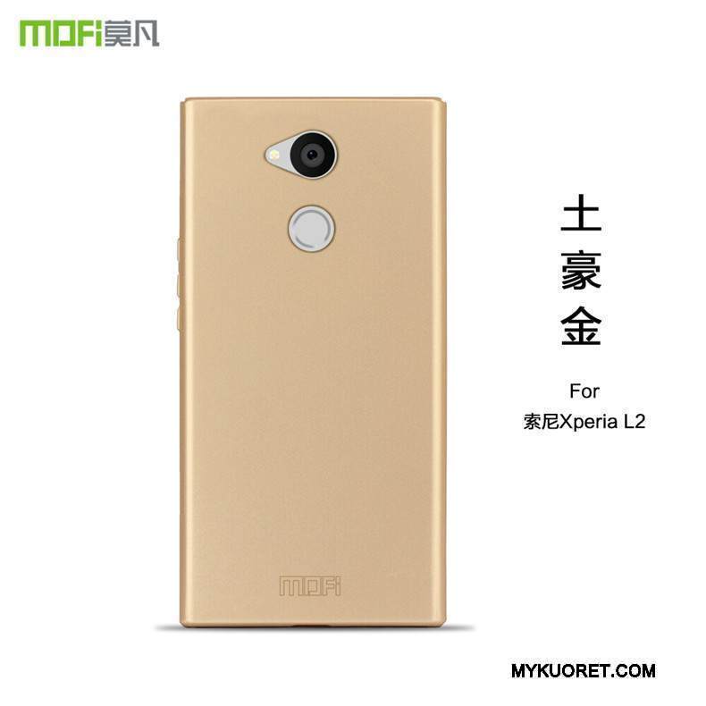 Kuori Sony Xperia L2 Laukut Puhelimen Kuoret Pesty Suede, Kotelo Sony Xperia L2 Suojaus Hoikka Kulta