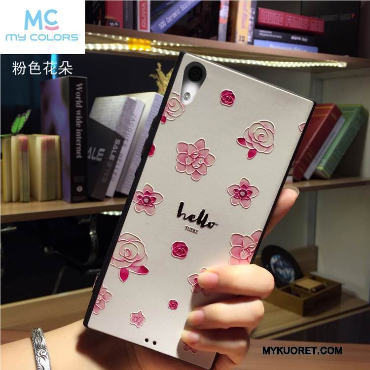 Kuori Sony Xperia Xa1 Pehmeä Neste Puhelimen Kuoret Kissa, Kotelo Sony Xperia Xa1 Sarjakuva Jauhe Rakastunut