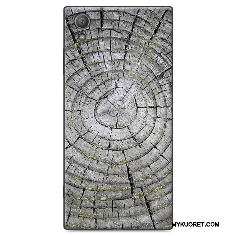 Kuori Sony Xperia Xa1 Plus Silikoni Harmaa Persoonallisuus, Kotelo Sony Xperia Xa1 Plus Suojaus Musta Puhelimen Kuoret