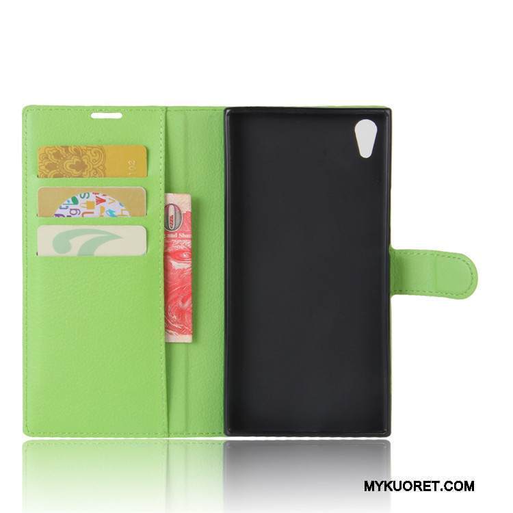 Kuori Sony Xperia Xa1 Ultra Nahka Vihreä Puhelimen Kuoret, Kotelo Sony Xperia Xa1 Ultra Suojaus