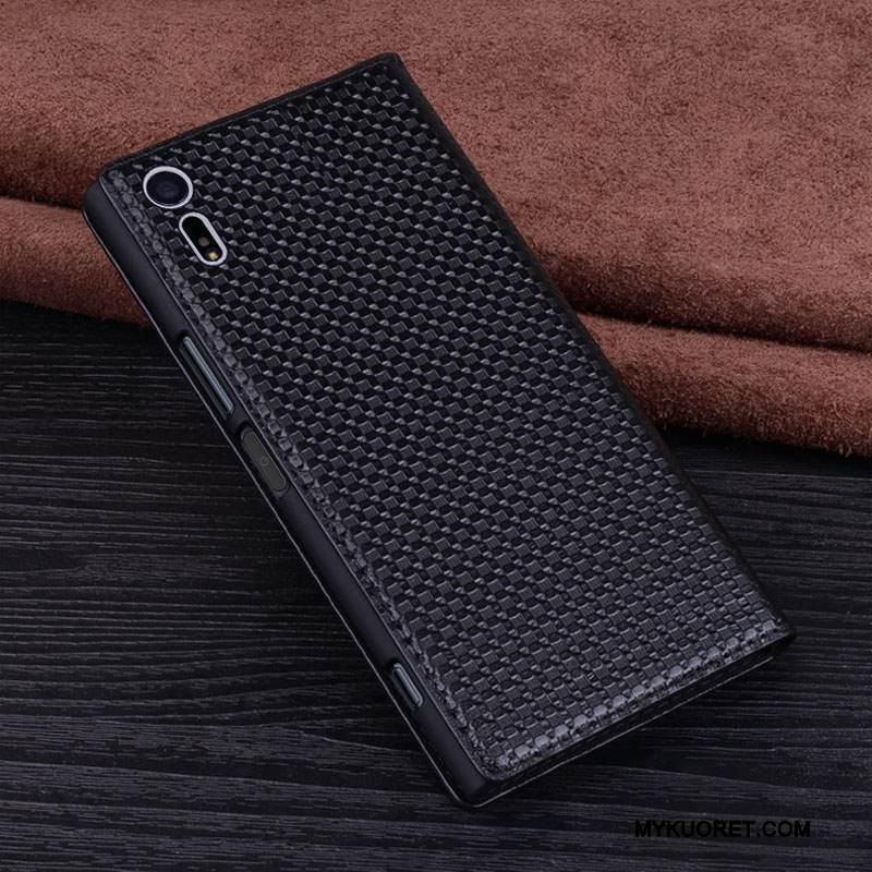 Kuori Sony Xperia Xz Nahka Musta Puhelimen Kuoret, Kotelo Sony Xperia Xz