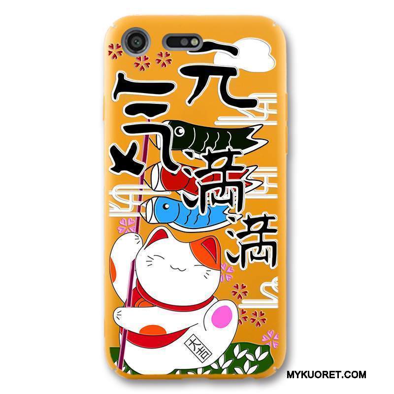 Kuori Sony Xperia Xz Premium Laukut Pesty Suede Keltainen, Kotelo Sony Xperia Xz Premium Suojaus Uusi Murtumaton