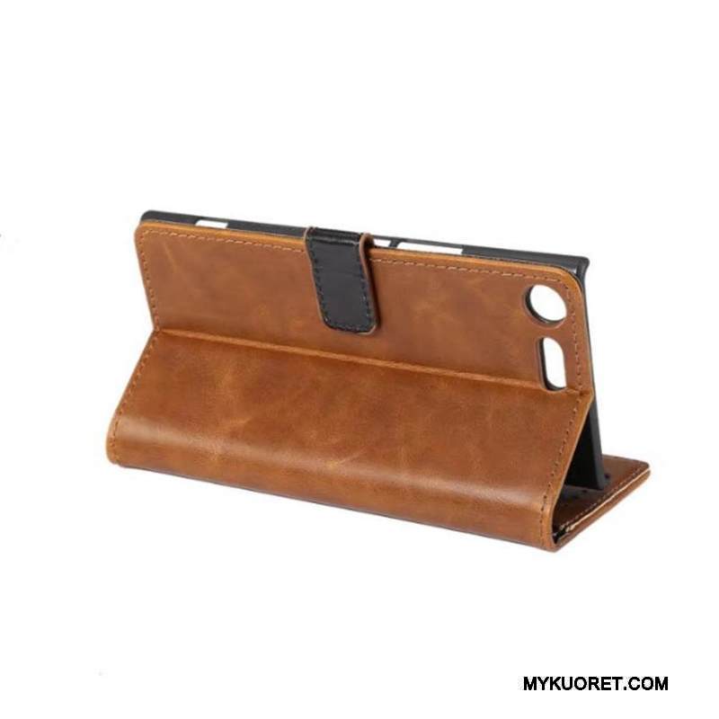 Kuori Sony Xperia Xz Premium Nahka Kortti Silmukka, Kotelo Sony Xperia Xz Premium Suojaus