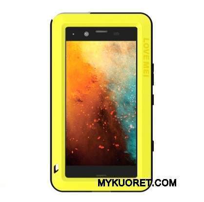 Kuori Sony Xperia Xz1 Compact Metalli Keltainen Murtumaton, Kotelo Sony Xperia Xz1 Compact Suojaus Kolme Puolustusta Puhelimen Kuoret