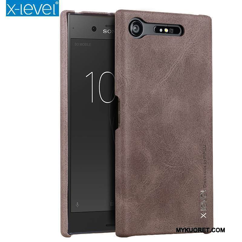 Kuori Sony Xperia Xz1 Compact Nahka Murtumaton Ohut, Kotelo Sony Xperia Xz1 Compact Suojaus Ultra Puhelimen Kuoret