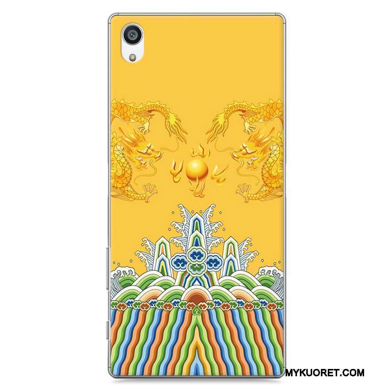 Kuori Sony Xperia Z5 Luova Puhelimen Kuoret Rakastunut, Kotelo Sony Xperia Z5 Suojaus Trendi Keltainen