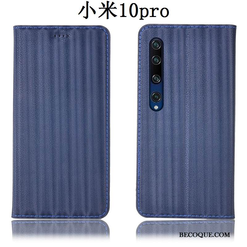 Kuori Xiaomi Mi 10 Pro Laukut Sininen Kaltevuus, Kotelo Xiaomi Mi 10 Pro Nahka Murtumaton Pieni