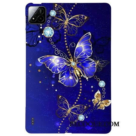 Kuori Xiaomi Pad 7 / 7 Pro Sinisiä Perhosia Ja Timantteja Suojakuori