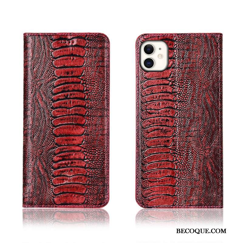 Kuori iPhone 11 Nahka Murtumaton Lintu, Kotelo iPhone 11 Kuoret Punainen Puhelimen Kuoret