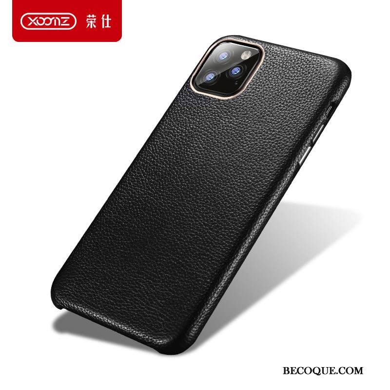Kuori iPhone 11 Pro Max Nahka Musta Lehmä, Kotelo iPhone 11 Pro Max Suojaus Uusi Puhelimen Kuoret