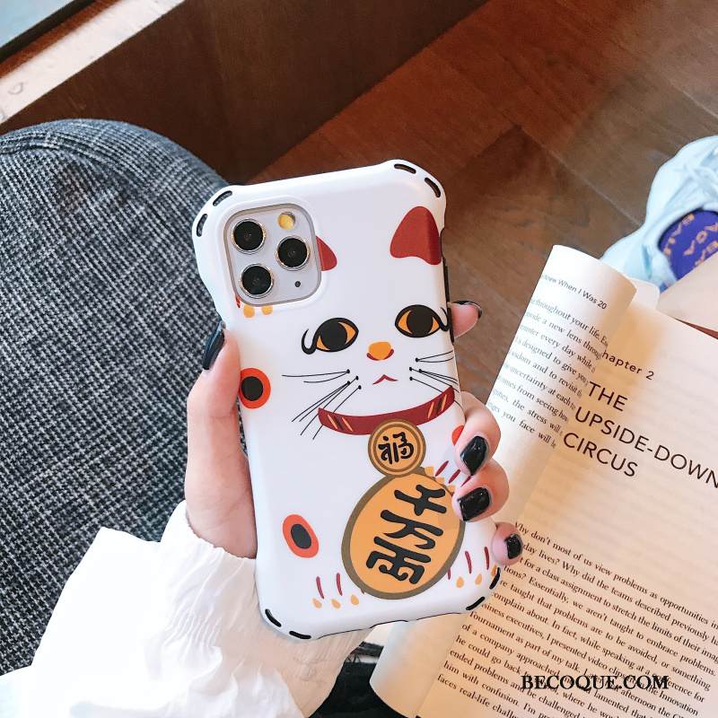 Kuori iPhone 11 Pro Max Persoonallisuus Kissa, Kotelo iPhone 11 Pro Max Trendi Valkoinen