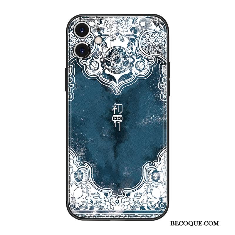 Kuori iPhone 12 Laukut Kiinalainen Tyyli Persoonallisuus, Kotelo iPhone 12 Nahka Kukkakuvio Uusi