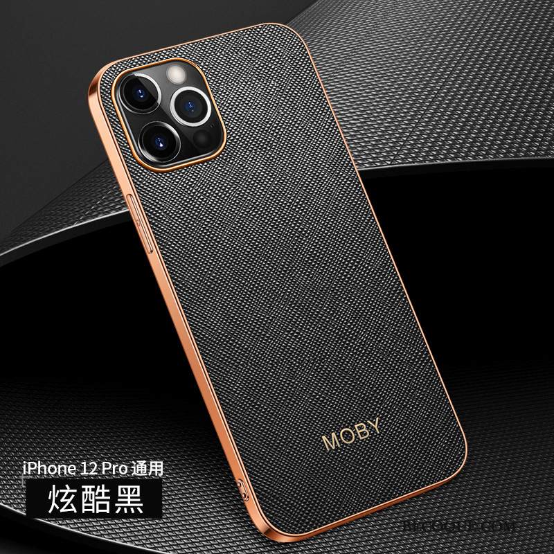 Kuori iPhone 12 Pro Nahka Ultra Musta, Kotelo iPhone 12 Pro Laukut Puhelimen Kuoret Ohut