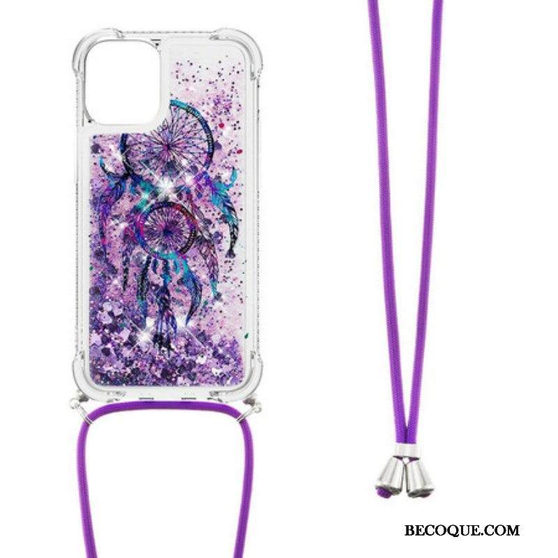 Kuori iPhone 13 Mini Kiristysnyörillä Paljetin Kiristysnyöri Dream Catcher