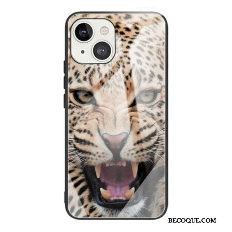 Kuori iPhone 13 Mini Leopard Karkaistu Lasi