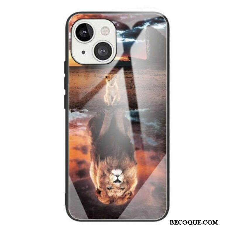 Kuori iPhone 13 Mini Lion Cub's Dream Karkaistu Lasi