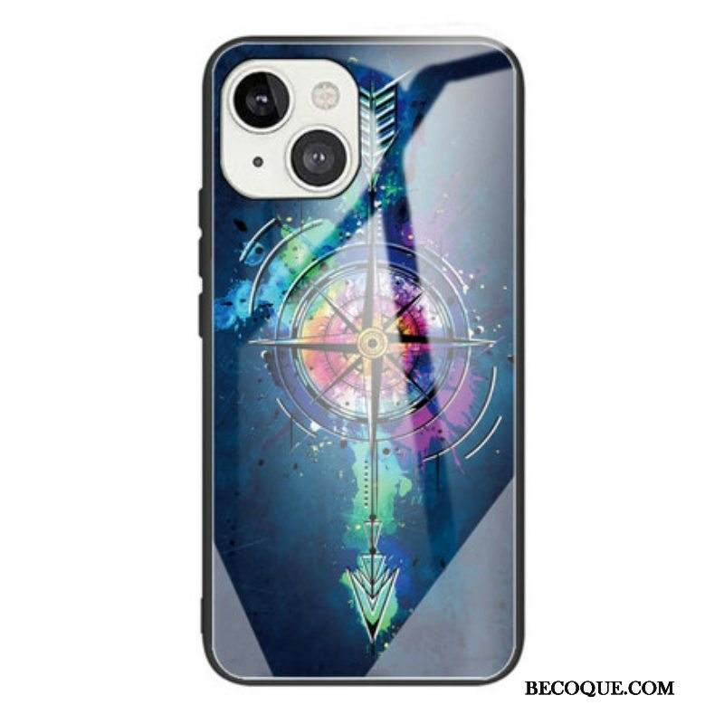 Kuori iPhone 13 Mini Wind Rose Karkaistu Lasi