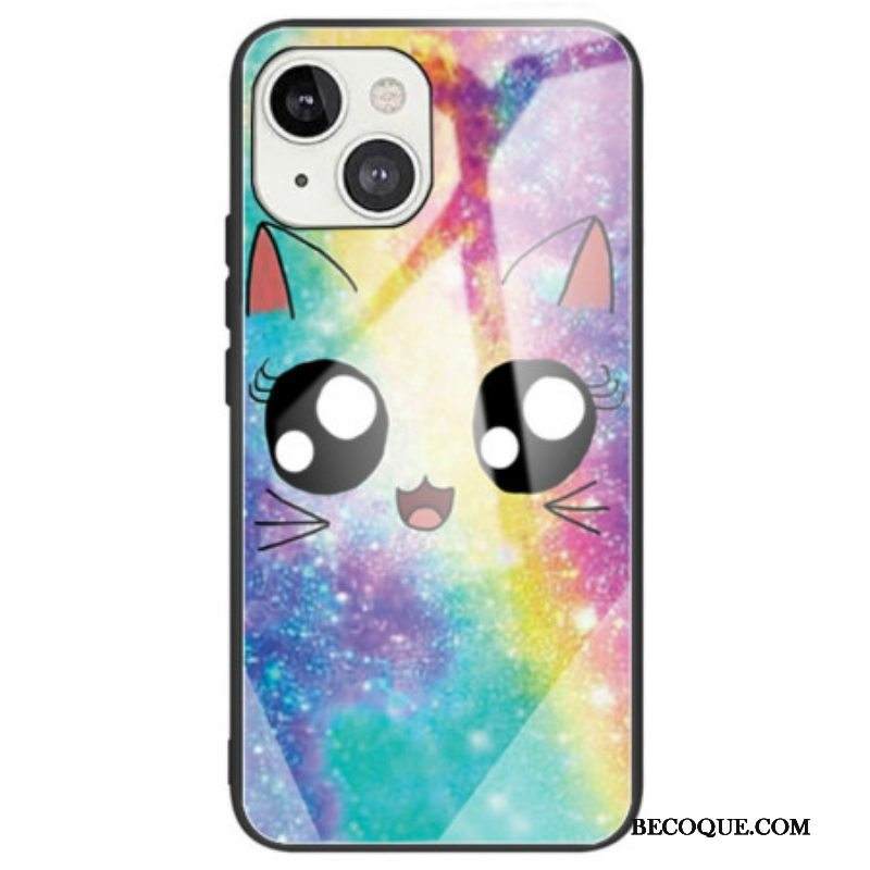 Kuori iPhone 14 Deco Cat Karkaistu Lasi