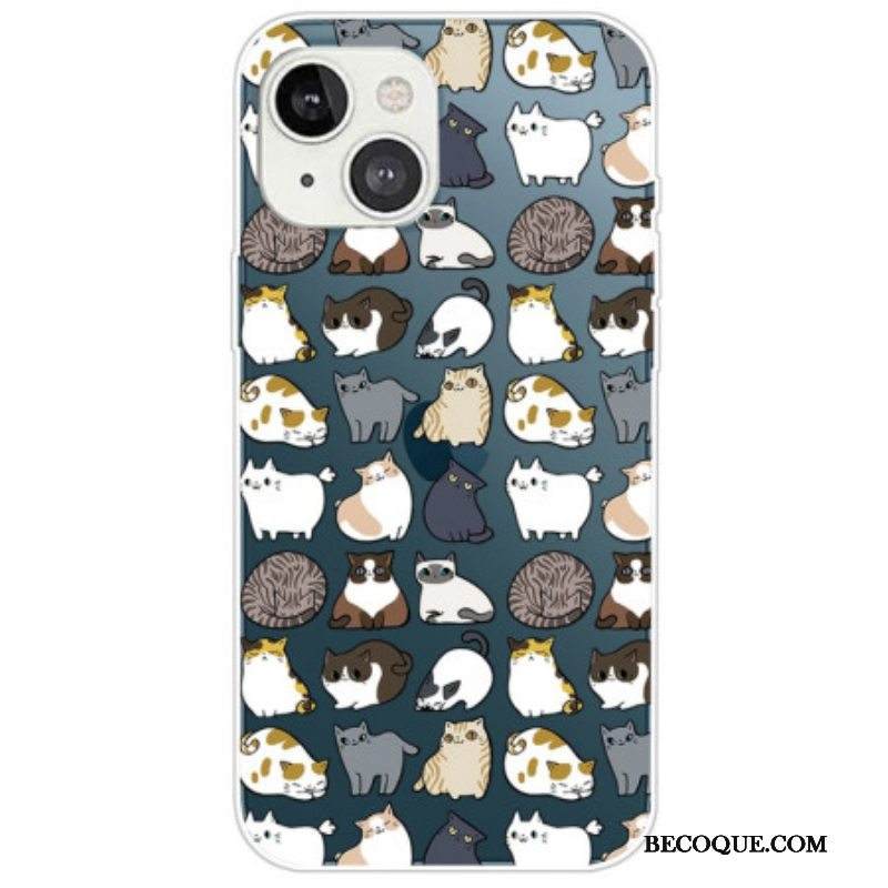 Kuori iPhone 14 Plus Saumattomat Kissat