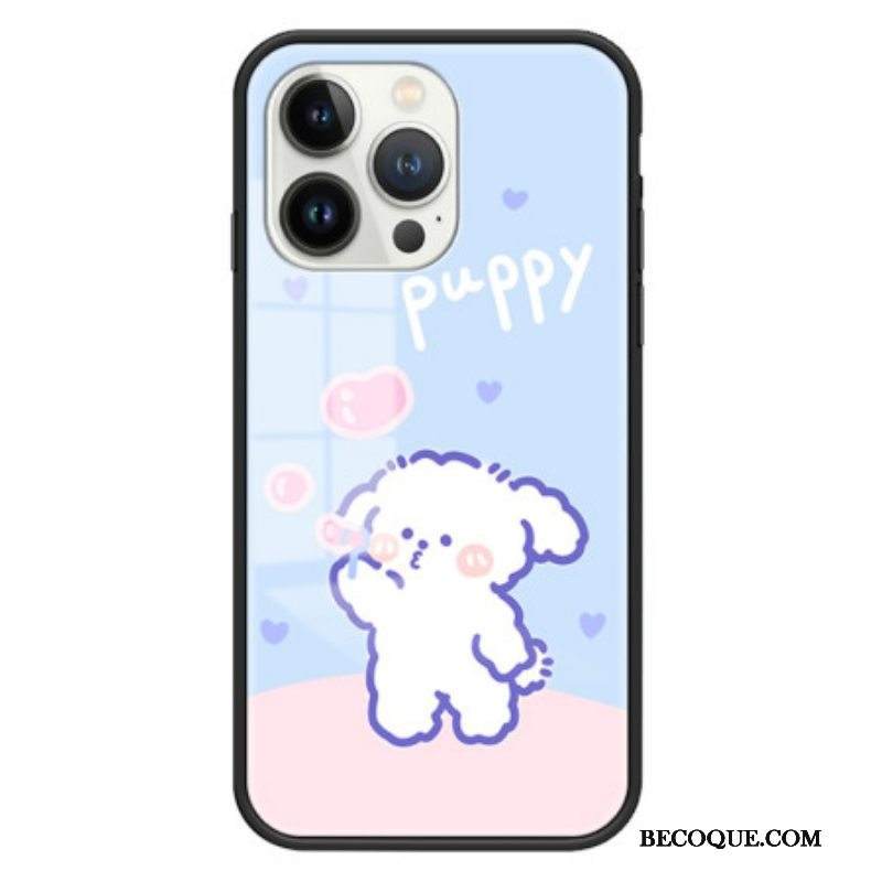 Kuori iPhone 15 Pro Bubble Dog -karkaistu Lasi