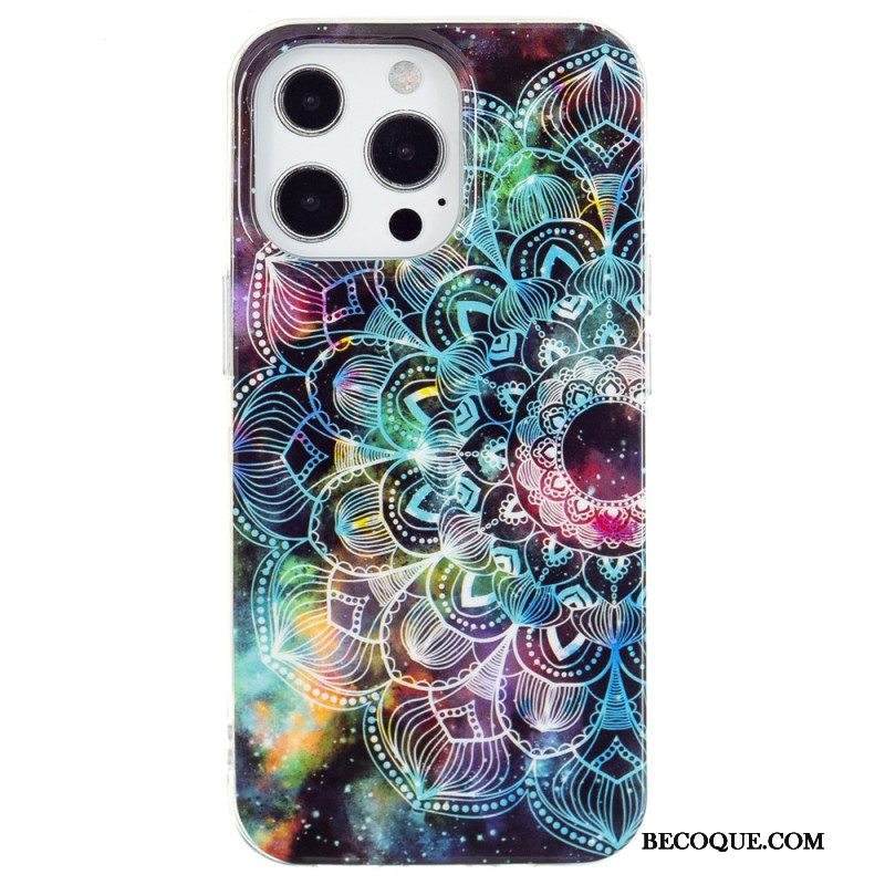Kuori iPhone 15 Pro Fluoresoiva Mandala