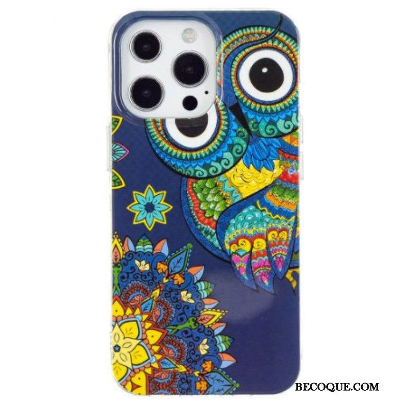 Kuori iPhone 15 Pro Max Fluoresoiva Pöllö